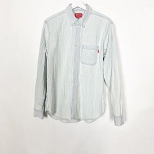 Supreme Men's Shirt Sz M Medium Denim Light Blue Oxford Cotton Heavy weight RARE